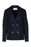 Harris Wharf London Women Peacoat Diagonal Crafted With Loro Piana Fab In Navyblue