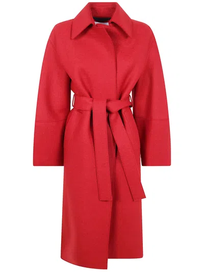 Harris Wharf London Women Puff Sleeves Coat Pressed Wool In Red