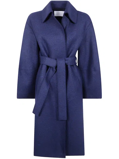 Harris Wharf London Women Puff Sleeves Coat Pressed Wool In Purple