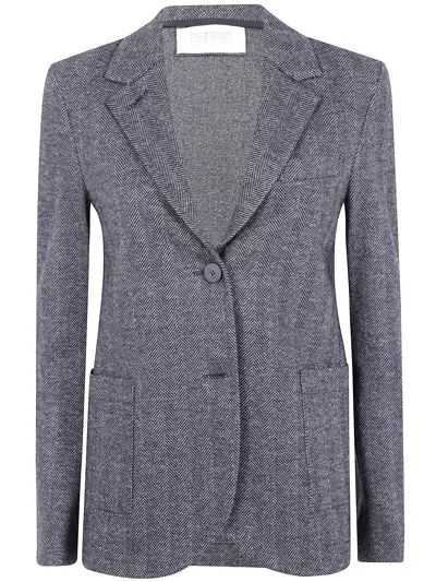 Harris Wharf London Women Stand Up Collar Blazer Patterned Moleskin In Gray