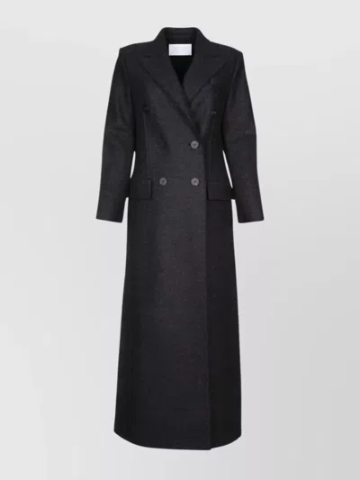 Harris Wharf London Women's Tailored Long Coat Double Breasted In Black