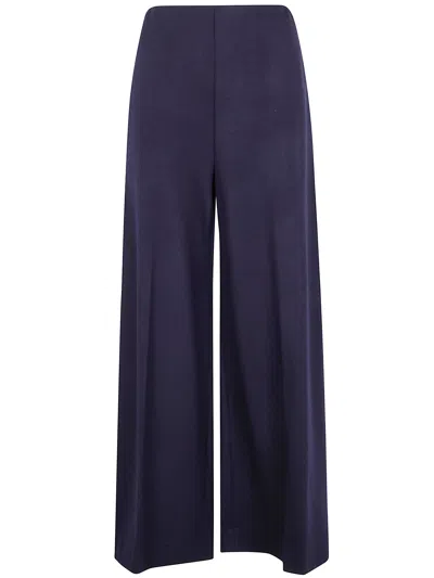 Harris Wharf London Women Wide Leg Cropped Trousers Superfine Merino In Purple