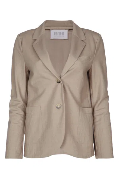 Harris Wharf London Women Stand Up Collar Blazer Rayon In Beige