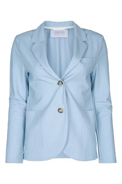 Harris Wharf London Women Stand Up Collar Blazer Rayon In Blue