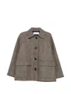 Harris Wharf London Herringbone-pattern Flap-pocket Jacket In White