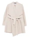 Harris Wharf London Wool Belted Coat In Neutral