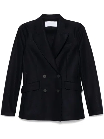 Harris Wharf London Wool Double-breasted Blazer In Blue