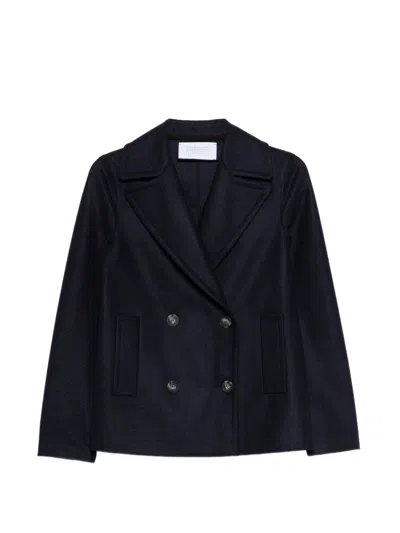 Harris Wharf London Wool Coat In Blue