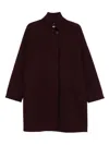 Harris Wharf London Wool Coat With High Neck And Raglan Sleeves In Brown