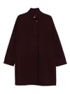 Harris Wharf London Wool Coat With High Neck And Raglan Sleeves In Black