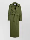 Harris Wharf London Wool Coat With Belted Waist In Green