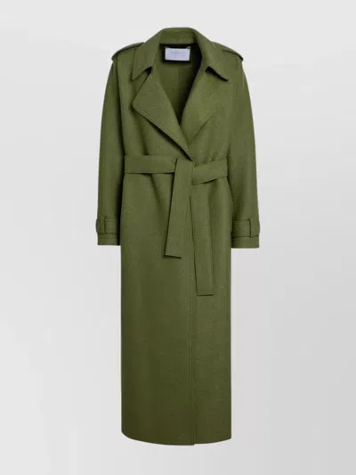 HARRIS WHARF LONDON WOOL COAT WITH BELTED WAIST