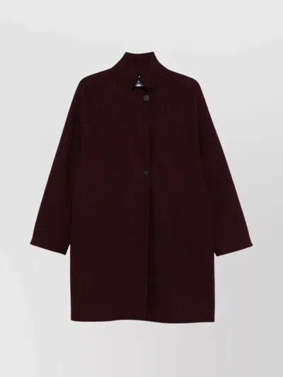 HARRIS WHARF LONDON WOOL COAT WITH HIGH NECK AND RAGLAN SLEEVES