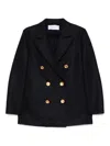 Harris Wharf London Double-breasted Coats With Notched Lapels And Side Pockets In Black