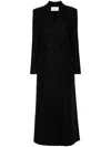 Harris Wharf London Wool Double-breasted Coat In Black
