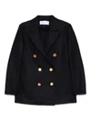 Harris Wharf London Double-breasted Coats With Notched Lapels And Side Pockets In Blue