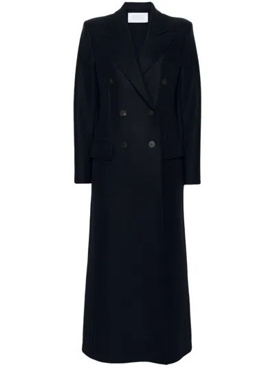 Harris Wharf London Wool Double-breasted Coat In Blue