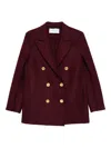 Harris Wharf London Wool Double-breasted Coat Gold Buttons In Red