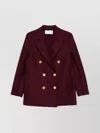 Harris Wharf London Wool Double-breasted Coat Gold Buttons In Red