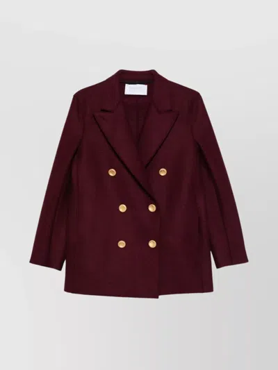 HARRIS WHARF LONDON WOOL DOUBLE-BREASTED COAT GOLD BUTTONS