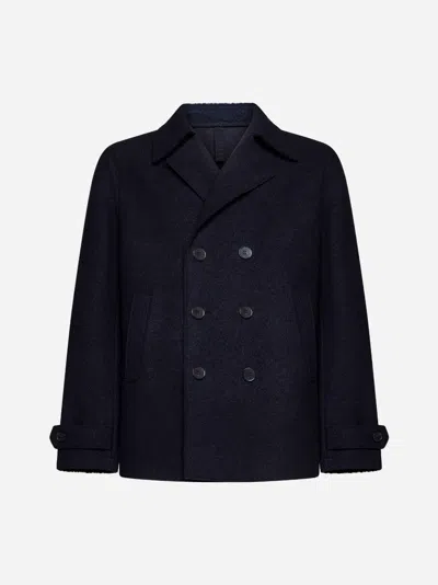 Harris Wharf London Coats In Navy Blue