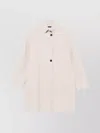 Harris Wharf London Wool High Neck Coat With Side Pockets In White