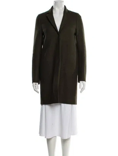 Pre-owned Harris Wharf London Wool Peacoat In Green