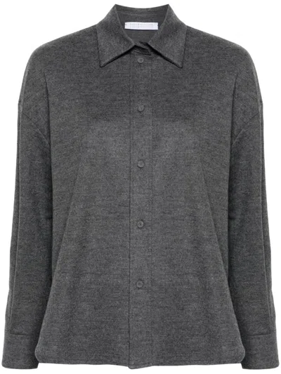 Harris Wharf London Wool Shirt In Gray