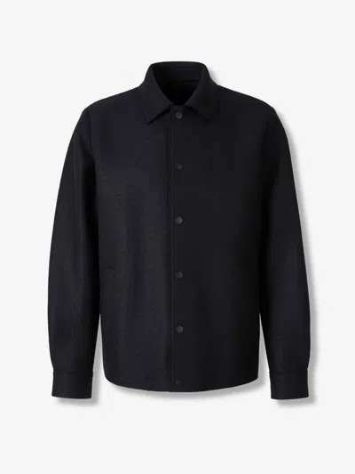 Harris Wharf London Wool Shirt Jacket In Blue