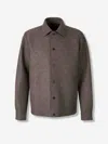 Harris Wharf London Snap-button Shirt Jacket In Brown