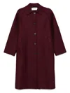 Harris Wharf London Wool Single-breasted Coat In Burgundy