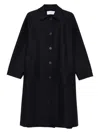Harris Wharf London Wool Coat With Raglan Sleeves And Pockets In Black