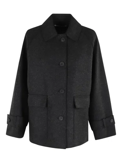 HARRIS WHARF LONDON WOOL SINGLE-BREASTED COAT