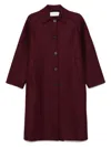 Harris Wharf London Wool Raglan Sleeve Coat With Welt Pockets In Red