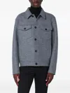 Harris Wharf London Wool Jacket With Chest Pockets And Collar In Gray