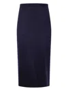 Harris Wharf London Women Midi Skirt Superfine Merino In Blue