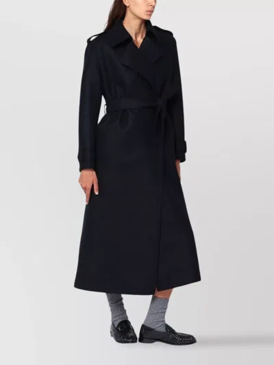 HARRIS WHARF LONDON WOOL WRAP COAT BELTED WAIST