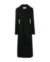 Harris Wharf London Coat With Belted Lapels In Black
