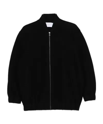 HARRIS WHARF LONDON ZIP-FRONT BALLOON-SLEEVE JACKET