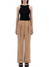 Harris Wharf Pleated Wide Leg Trouser In Rosewood Tan In Animal Print