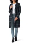 Harris Wharf Tartan Wool Overcoat In Green Plaid Twil In Multi