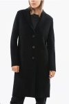 Harris Wharf Virgin Wool Boiled Coat With 3 Buttons In Black