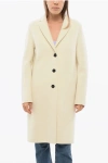 Harris Wharf Virgin Wool Boiled Coat With 3 Buttons In Neutral