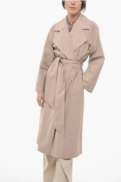 Harris Wharf Waterproof Double Breasted Trench With Belt In Pink