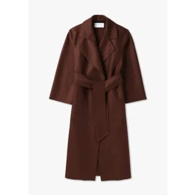 Harris Wharf Womens Belted Pressed Wool Clutch Coat In Cognac In Brown