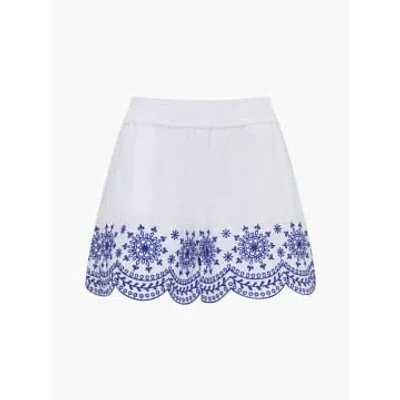 Harrison Fashion Alissa Cotton Embroidered Short | Linen White
