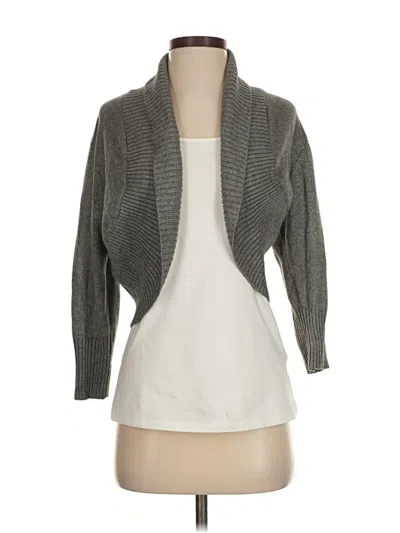 Pre-owned Harrison Morgan Silk Cardigan Sweater In Gray