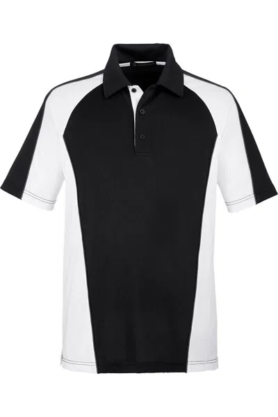 Harriton Advantage Snag Protection Plus Il Colorblock Polo In Black