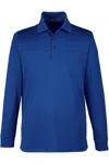 Harriton Advantage Snag Protection Plus Il Long Sleeve Polo In Blue