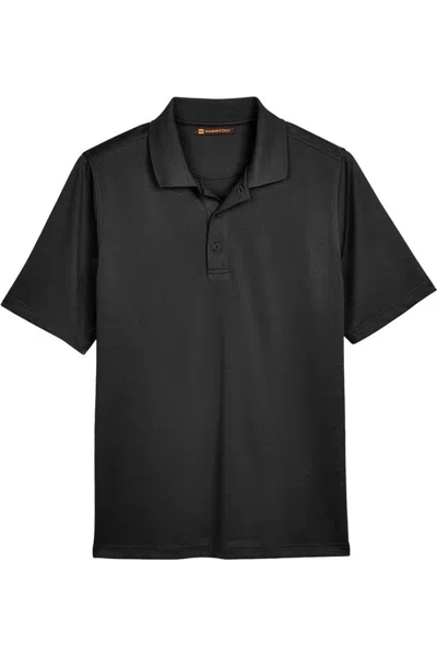 Harriton Advantage Snag Protection Plus Polo In Black